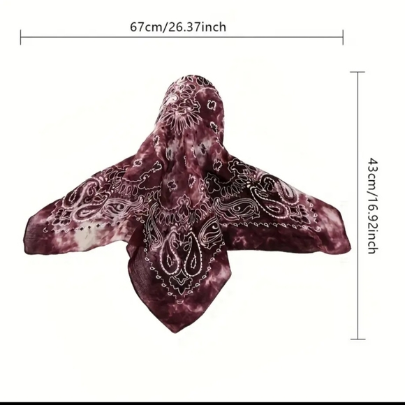 Burgundy Retro Stylish Bandana Scarf Sun Cap!! Make An Offer Today!! - Picture 4 of 10